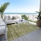 Homeroots 5' X 8' Olive Green And Brown Striped Washable Indoor Outdoor Area Rug 605621 - alternate 4