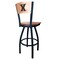 Holland Bar Stool Co 30" Blk Wrinkle Xavier Swivel Bar Stool, Laser Engraved Back L03830BWMedMplAXavierMedMpl - alternate 4