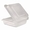 Karat Polypropylene Plastic Hinged Container, 9.35 x 9.22 x 3.17, Clear, Plastic, 200PK FP-HC99PP-1C - alternate 4
