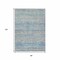 Homeroots 8' X 10' Blue And Charcoal Striped Washable Indoor Outdoor Area Rug 615659 - alternate 5