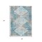 Homeroots 3' X 5' Teal Blue And Beige Geometric Washable Indoor Outdoor Area Rug 632011 - alternate 5
