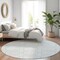 Homeroots 8' Sky Blue And Ivory Round Geometric Washable Indoor Outdoor Area Rug 610855 - alternate 4