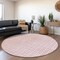 Homeroots 8' Pink And Ivory Round Geometric Washable Indoor Outdoor Area Rug 614769 - alternate 3