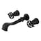 Kingston Brass Two-Handle Wall Mount Tub Faucet with Knurled Handle, Matte Black KS5020RKX - alternate 1