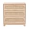 Baxton Studio Elsbeth Japandi Oak Brown Finished Wood and Natural Rattan 3-Drawer Storage Cabinet 227-12953-ZORO - alternate 4