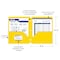 C-Line Products 8-1/2" x 11" Yellow Two-Pocket 3-Hole Punch Heavyweight Poly Portfolio Folder, 25EA/BX, 6BX/CT 33936-BX - alternate 2