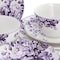 Elama Traditional Purple Rose 24 Piece Stoneware Double Bowl Dinnerware Set 750123731M - alternate 3