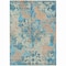 Homeroots 5' X 8' Teal Blue Ivory And Light Brown Damask Washable Indoor Outdoor Area Rug 596394 - alternate 6