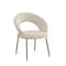 Homeroots White and Gold Boucle and Metal Curved Back Dining Side Chair 719661 - alternate 1