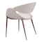 Homeroots Set of Two Beige and Brown Upholstered Faux Leather Open Back Dining Arm Chairs 555880 - alternate 5