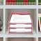 Acrimet Stackable Letter Tray Front Load Letter Size Document Organizer Plastic Solid Pink 1 Unit 211.9 - alternate 3