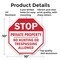 Signmission Stop Private Property No Hunting or, 10 Inch X 10 Inch, Aluminum Metal Signs OC-A-10-165 - alternate 2