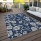 Homeroots 3' X 5' Navy Blue And Gray Floral Washable Indoor Outdoor Area Rug 600024 - alternate 5