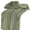 Homeroots 50" X 60" Olive Green Cotton Knitted Striped Throw Blanket 518768 - alternate 2
