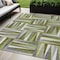 Homeroots 5' X 8' Green Gray And Ivory Geometric Washable Indoor Outdoor Area Rug 598263 - alternate 1