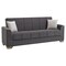 Homeroots 90" Gray Chenille Sleeper Sofa And Toss Pillows With Brown Legs 607123 - alternate 1