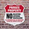Signmission Private Property Shield Label Set No Sol, 6 Inch X 6 Inch, Plastic Sign SHI-P-6-439 - alternate 2