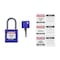 Brady Lockout Padlock, Keyed Alike, Nylon, Purple, 1 in Shackle Height, 1 3/16 in Body Width, 6 PK CPPL-PRP-25AL-KA6 - alternate 1