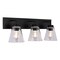 Vaxcel Lowell 3-Light Vanity Light, Matte Black, Clear Glass, 24-In. Wide W0589 - alternate 1