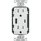 Leviton 15A White 2-Port USB Charging Outlet with 5-15R Weather-Resistant Duplex Outlet R02-W5633-0BW - alternate 3