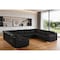 Homeroots Black Italian Leather Power Reclining U Shaped Eight Piece Corner Sectional With Console 632576 - alternate 6