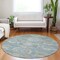 Homeroots 8' Blue And Gold Round Medallion Washable Indoor Outdoor Area Rug 616564 - alternate 5