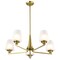 Nuvo Lune, 5 Light Chandelier, Vintage Brass Finish, Etched White Glass 60/8235 - alternate 3