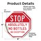 Signmission Stop Absolutely No Bottles No Excep, 4 inch X 4 inch, Vinyl Decal, 2PK OC-D-2PACK-4-241 - alternate 2