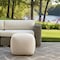 Homeroots 18" Beige Polyester Cube Outdoor Pouf Ottoman 551570 - alternate 1