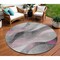 Homeroots 8' Pink Gray And Silver Round Abstract Washable Indoor Outdoor Area Rug 616762 - alternate 1