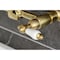 Kingston Brass Two-Handle Wall Mount Bridge Kitchen Faucet, Brushed Brass KS1247PL - alternate 3