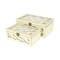 Homeroots Set of Two White Mirrored Glass And Solid Wood Box With Lid, 2PK 399683 - alternate 1
