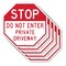Signmission Stop Do Not Enter Private Driveway, 10 inch X 10 inch, Aluminum Metal Signs, 5PK OC-A-5Pack-10-278 - alternate 1