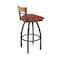 Holland Bar Stool Co Revelle 30in Swivel Bar Stool with Bronze Finish, Medium Back and Graph Poppy Seat 881 - alternate 5