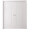 Sartodoors Sliding Double Pocket Doors 60 x 96 inches, BASIC 9111 White, Kit Rail Hardware, Solid Wood Inter BASIC9111DP-SKIN-6096 - alternate 1