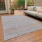 Homeroots 3' X 5' Linen And Gray Striped Washable Indoor Outdoor Area Rug 615668 - alternate 3