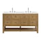 James Martin Vanities Breckenridge 60 in. Double Vanity, Light Natural Oak, w/ 3 CM White Zeus Quartz Top 330-V60D-LNO-3WZ - alternate 1