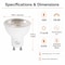 Euri Lighting PAR16 LED Bulbs, 7W, 500 lm, 50W Eq., 2700K, GU10, Dimmable, UL, 2PK EP16-7W5020eG-2 - alternate 2
