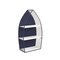 Homeroots 24" Navy Blue And White Metal and Wood Boat Shaped Bookcase 489055 - alternate 3