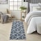 Homeroots 6' Blue And Gray Botanical Leaves Indoor Outdoor Runner Rug 564010 - alternate 2