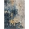 Homeroots 8' X 10' Blue Gray And Gold Abstract Washable Indoor Outdoor Area Rug 603050 - alternate 5
