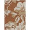 Homeroots 5' X 8' Terra Cotta And Beige Floral Washable Indoor Outdoor Area Rug 589585 - alternate 2
