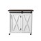 Homeroots 35in Dark Brown and White Wood Rolling Kitchen Cart 402556 - alternate 1