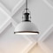Jonathan Y Homer 13" 1-Light Modern Industrial Metal LED Dome Pendant, White/Matte Black JYL9536E - alternate 5