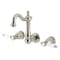 Kingston Brass Double-Handle Wall Mount Bathroom Faucet, Polished Nickel KS1226BPL - alternate 1