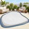 Jonathan Y Wyatt Modern Rustic Abstract Cream/Navy 6 ft. x 9 ft. Indoor/Outdoor Shaped Area Rug SHP200D-6 - alternate 1