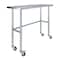 Amgood 18in D x 48in L Stainless Steel Open Base Table, 3in Casters AMG WT-1848-RCB-WHEELS-Z - alternate 1