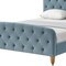Homeroots Light Blue Solid Wood Queen Tufted Upholstered Velvet Bed 544895 - alternate 4