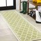 Jonathan Y Trebol Moroccan Trellis Textured Weave Green/Cream 2 ft. x 10 ft. Indoor/Outdoor Runner Rug SMB109G-210 - alternate 1