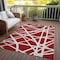 Homeroots 8' X 10' Red And Ivory Geometric Washable Indoor Outdoor Area Rug 600489 - alternate 3